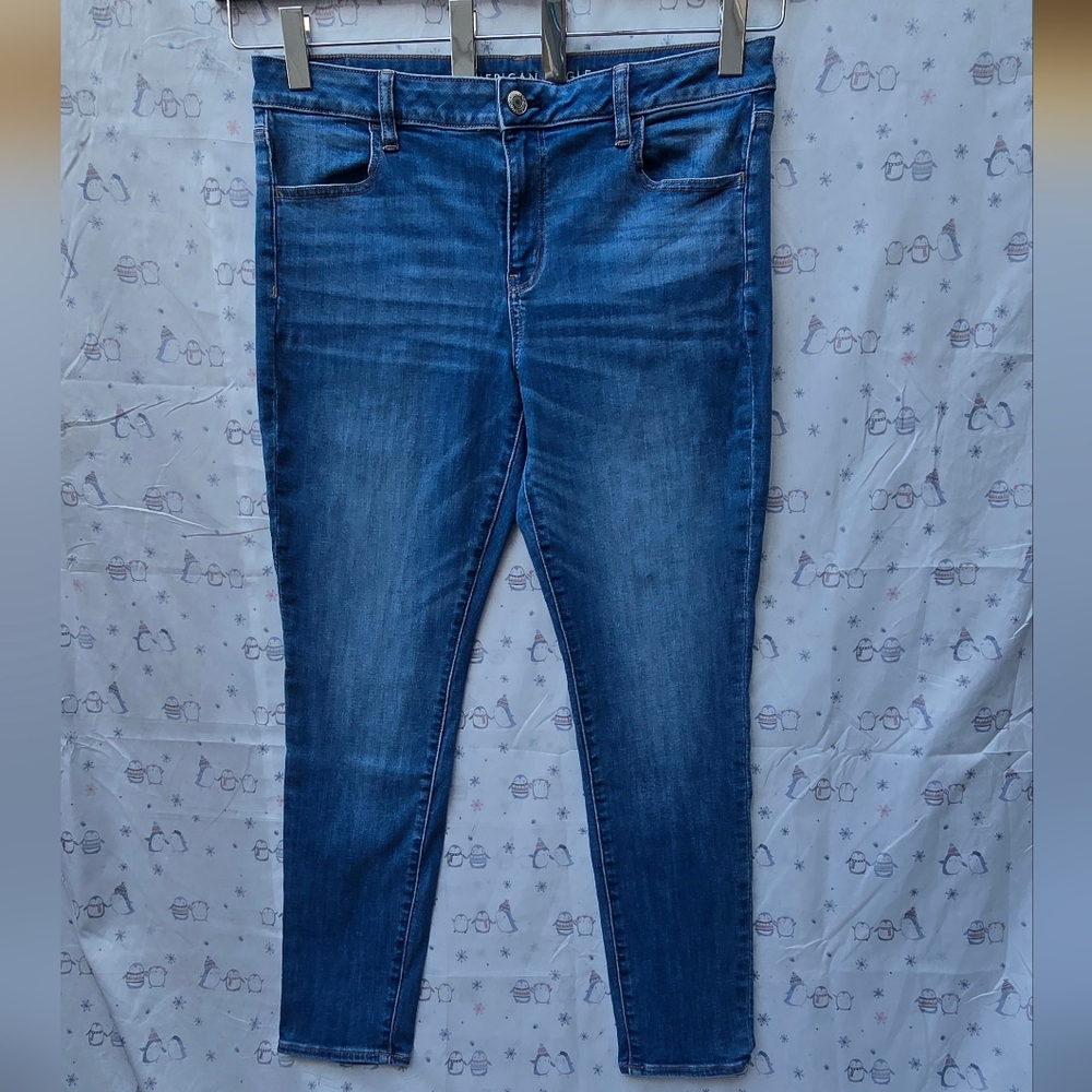 American Eagle Next Level Stretch Jegging skinny blue jeans Size 16x30